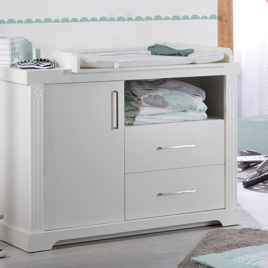 roba Kindermöbelset 'Maxi‘, 2-TLG inkl. Kombi-Bett, 70 x 140 cm und breiter Wickelkommode, weiss Kin
