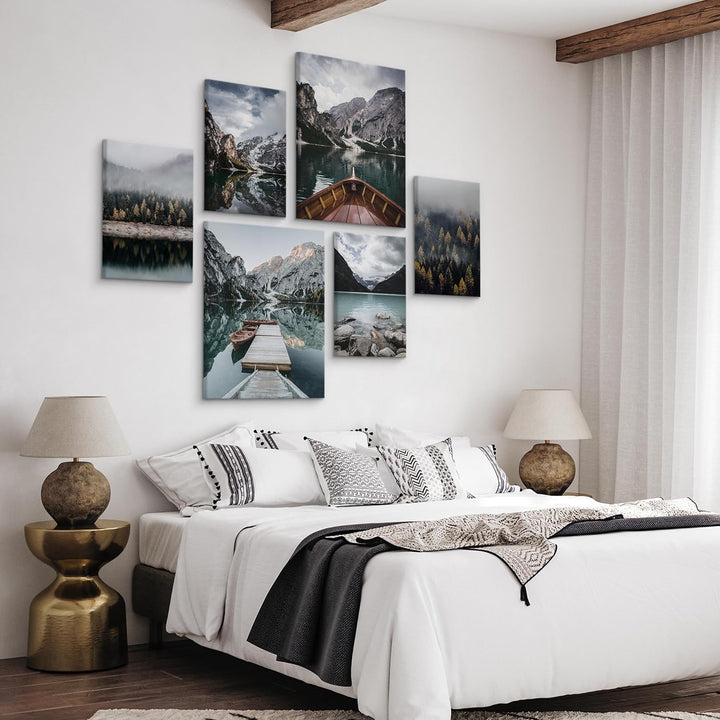 Muralo - Wandbilder Set - Leinwand Bilder Set Aufhängefertig - Bilder für Wohnzimmer Schlafzimmer -