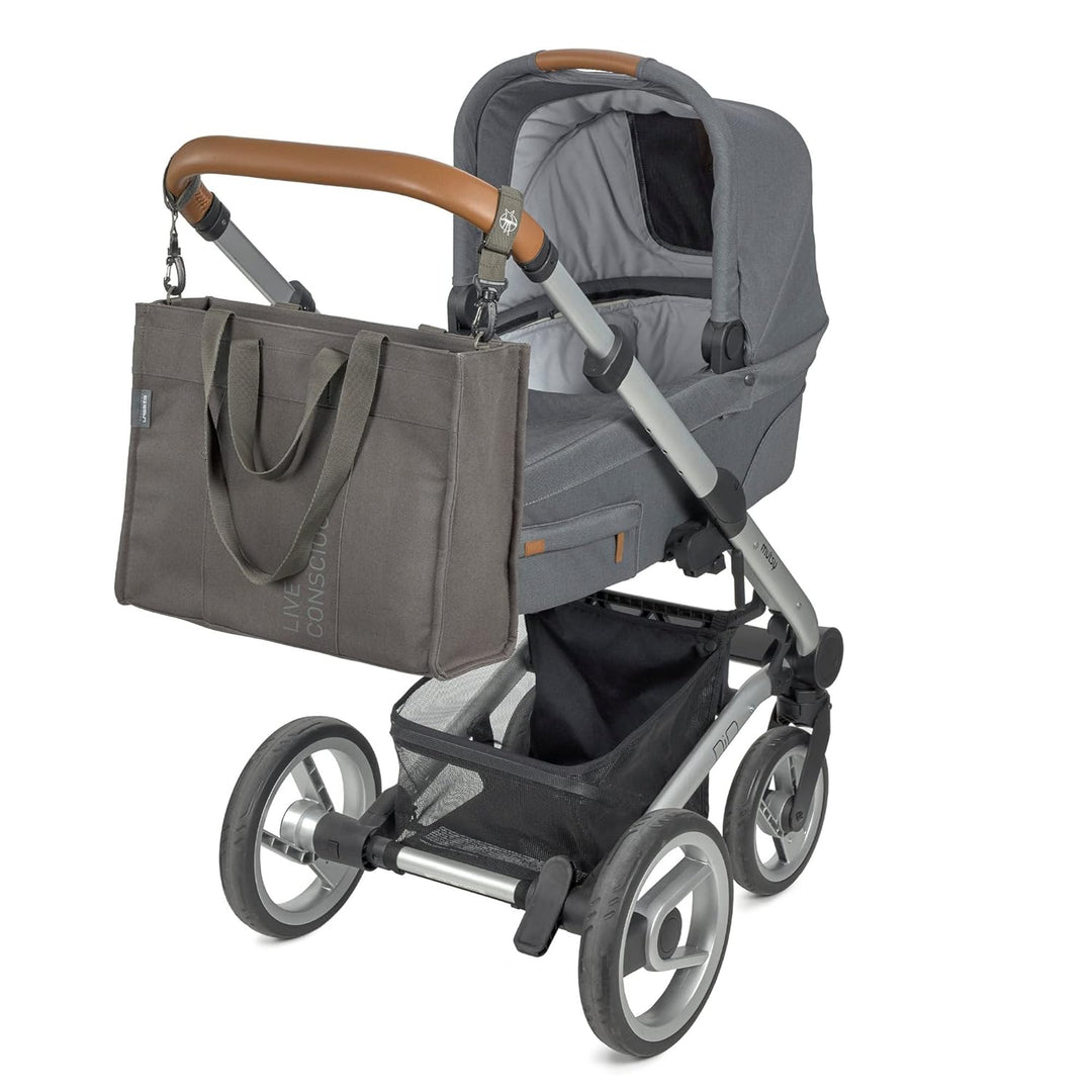 LÄSSIG Baby Wickeltasche mit Wickelunterlage, Kinderwagenbefestigung, nachhaltig produziert/GRE Tote
