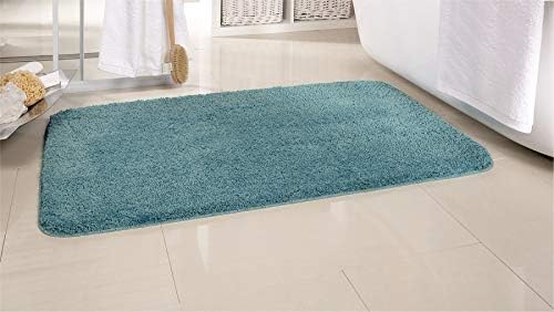 EXKLUSIV HEIMTEXTIL Badvorleger Duschvorleger Badteppich Bettvorleger 65 x 110 cm XL Flausch Rauchbl