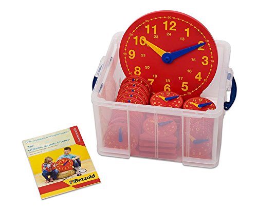 Betzold - Schüler-Uhr Klassensatz mit Box - 25 Lernuhren, 1 Demonstrationsuhr Nocolor, Nocolor