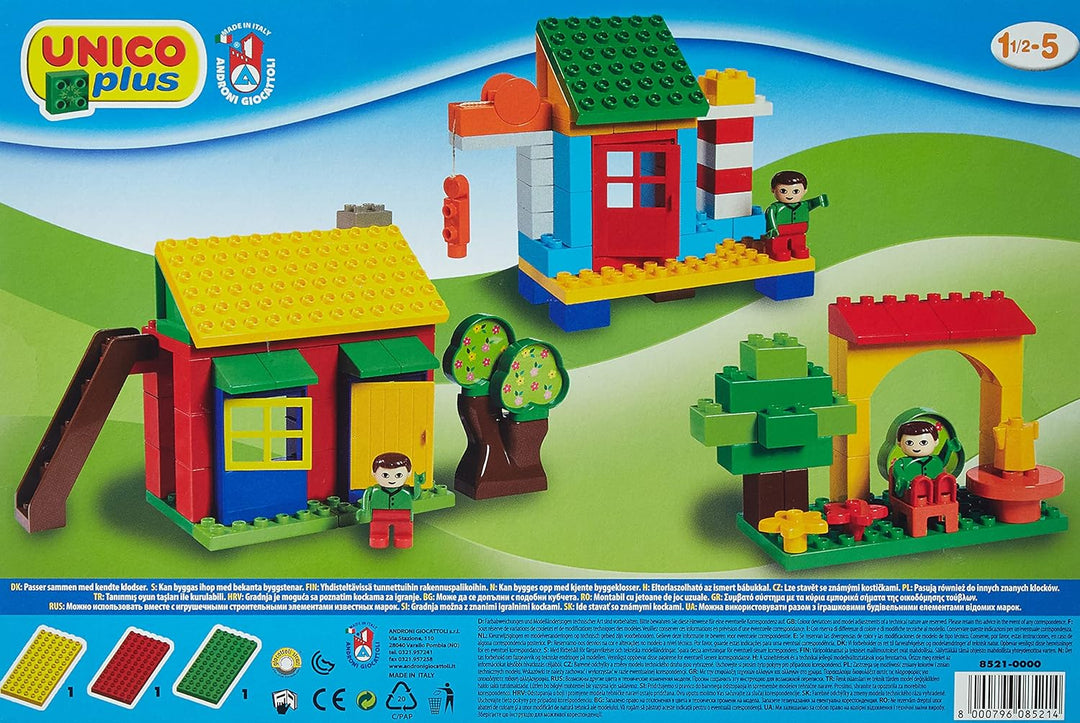 Unico Plus 8525 – Box mit Bausteinen (250 Teile) & Baukasten für Kinder Bundle mit Baukasten, Bundle