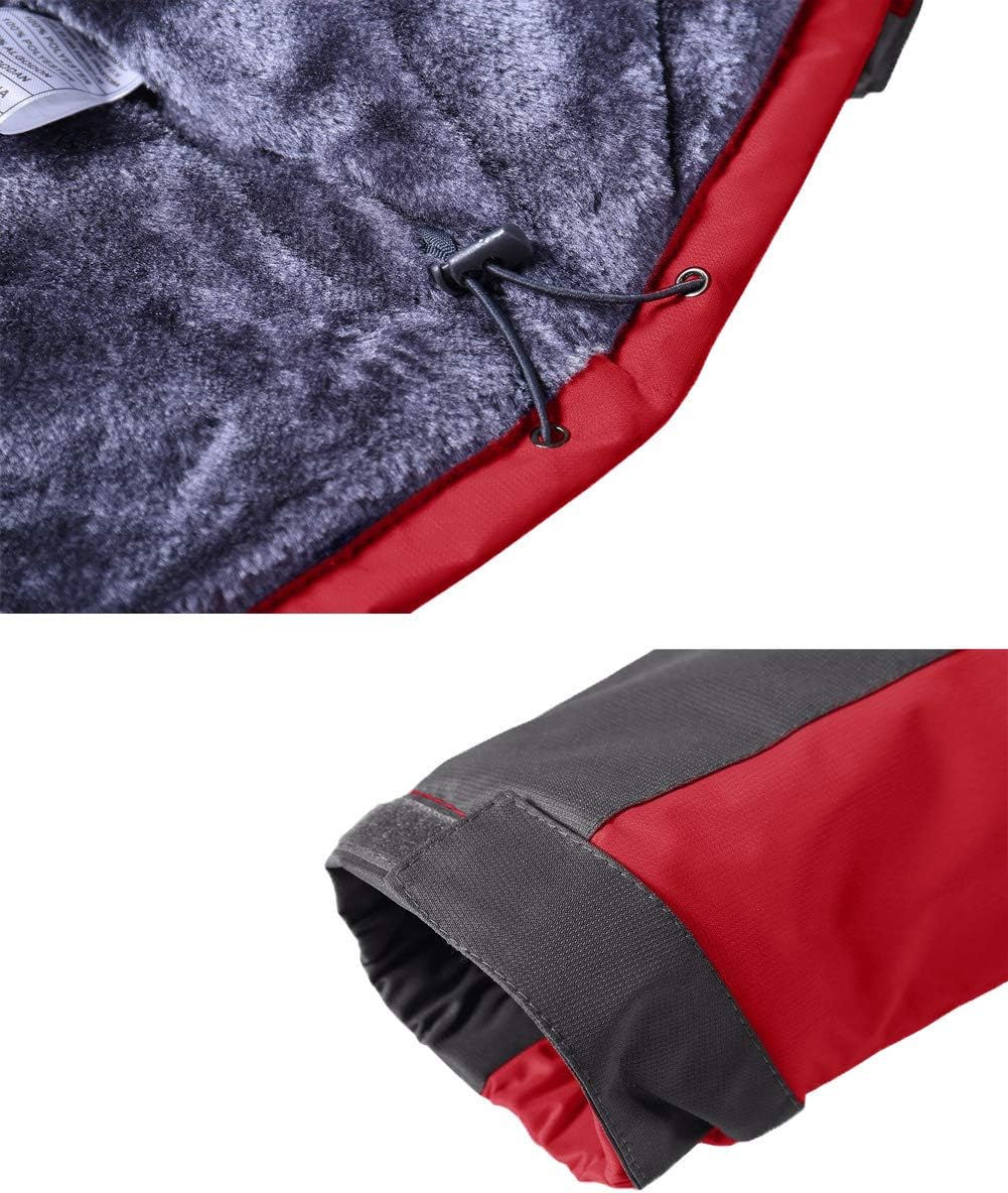 KEFITEVD Herren Winterjacke Wasserabweisende Warm Gefüttert Skijacke Outdoorjacke mit Abnehmbarer Ka
