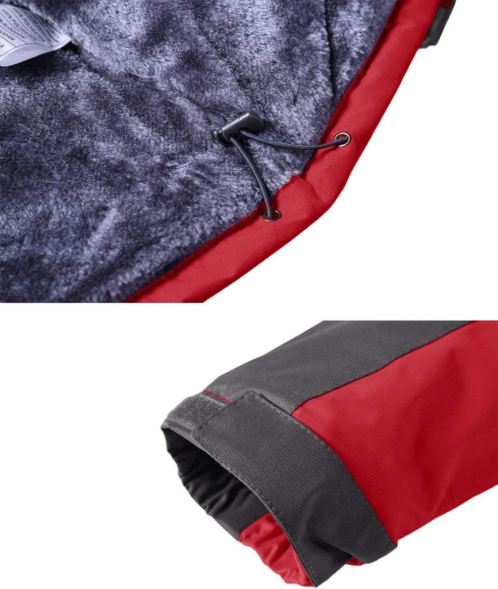 KEFITEVD Herren Winterjacke Wasserabweisende Warm Gefüttert Skijacke Outdoorjacke mit Abnehmbarer Ka
