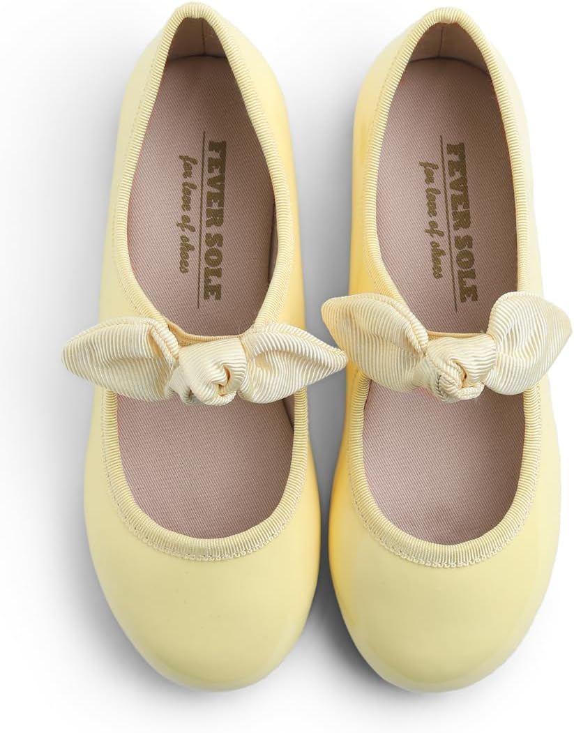 Feversole Girls Cute Dress, Mädchen süsses Kleid Mary Jane Schuhe weiche Party Urlaub Ballerinas 29