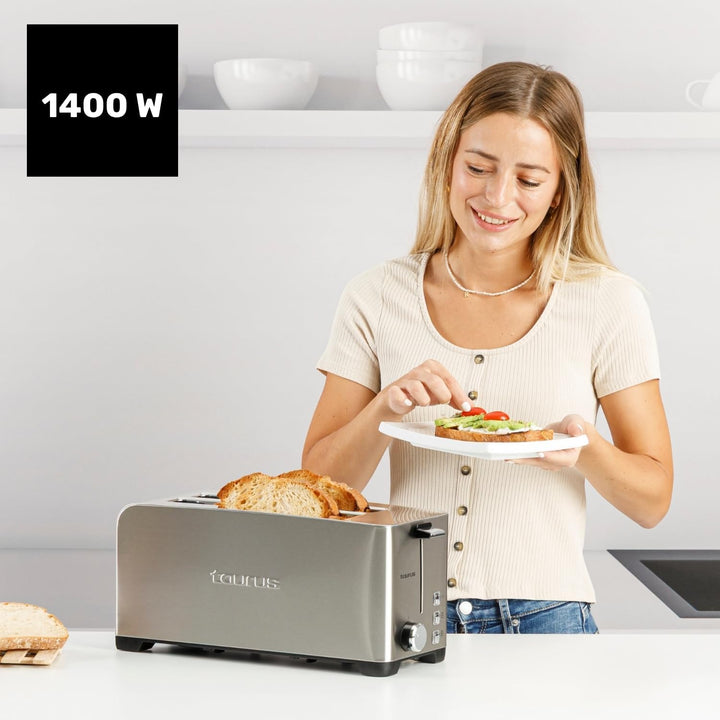 TOSTADOR TAURUS MYTOAST LEGEND DUPLO 1400/W 2 extra lange Schlitze, 2 extra lange Schlitze