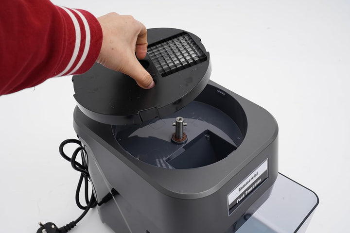 Gewerblicher Gemüseschneider 100W Edelstahl-Küchenmaschine Würfelschneider mit 2 grossen Einfüllöffn