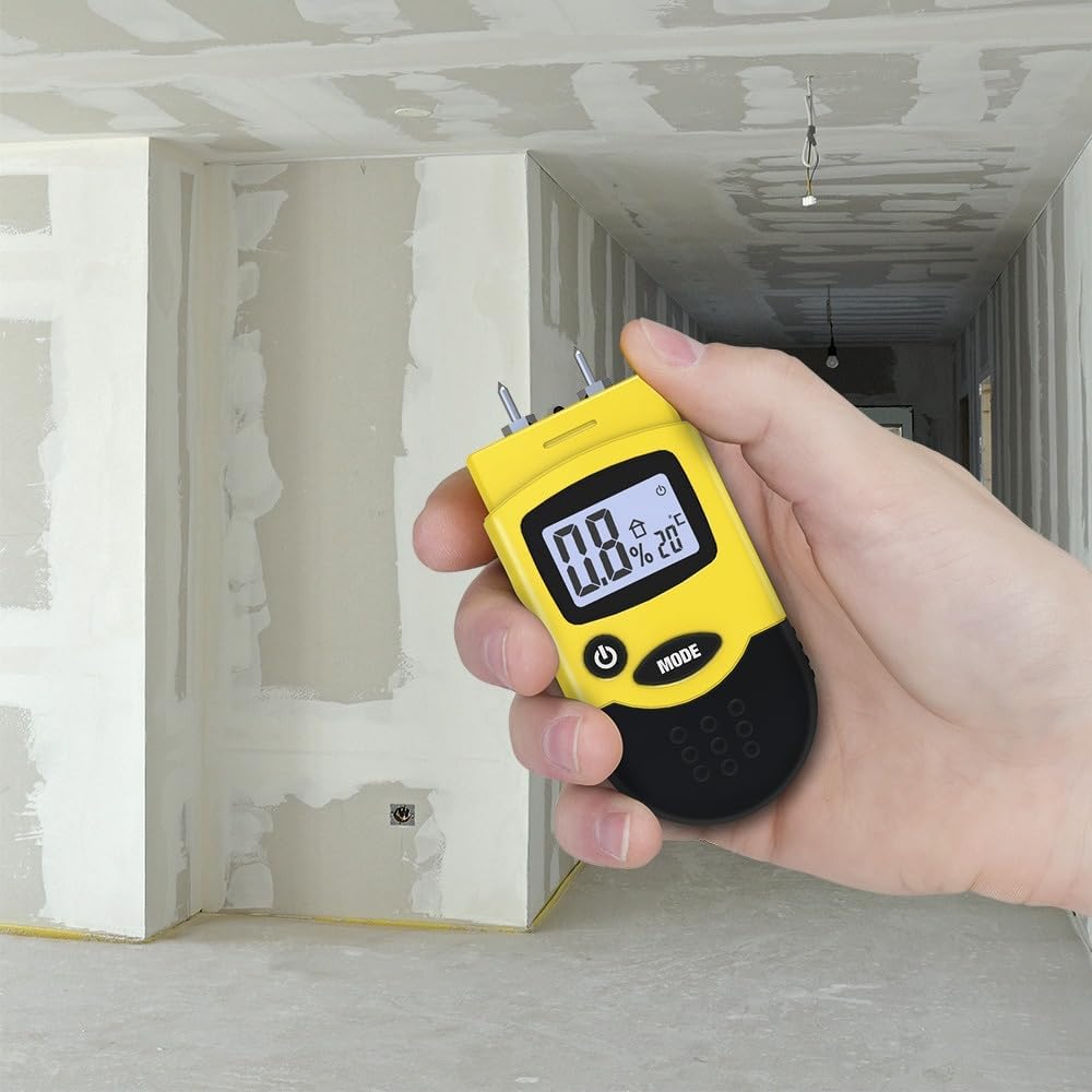 TROTEC Feuchtigkeitsmessgerät BM12 – Für Wand, Holz, Estrich – Messbereich 6-44%, Abschaltautomatik,