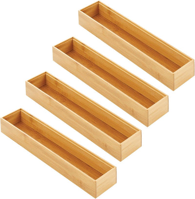 mDesign Schubladeneinsatz aus Holz – stapelbare Schubladeneinteilung für Büro- und Bastelbedarf – Sc