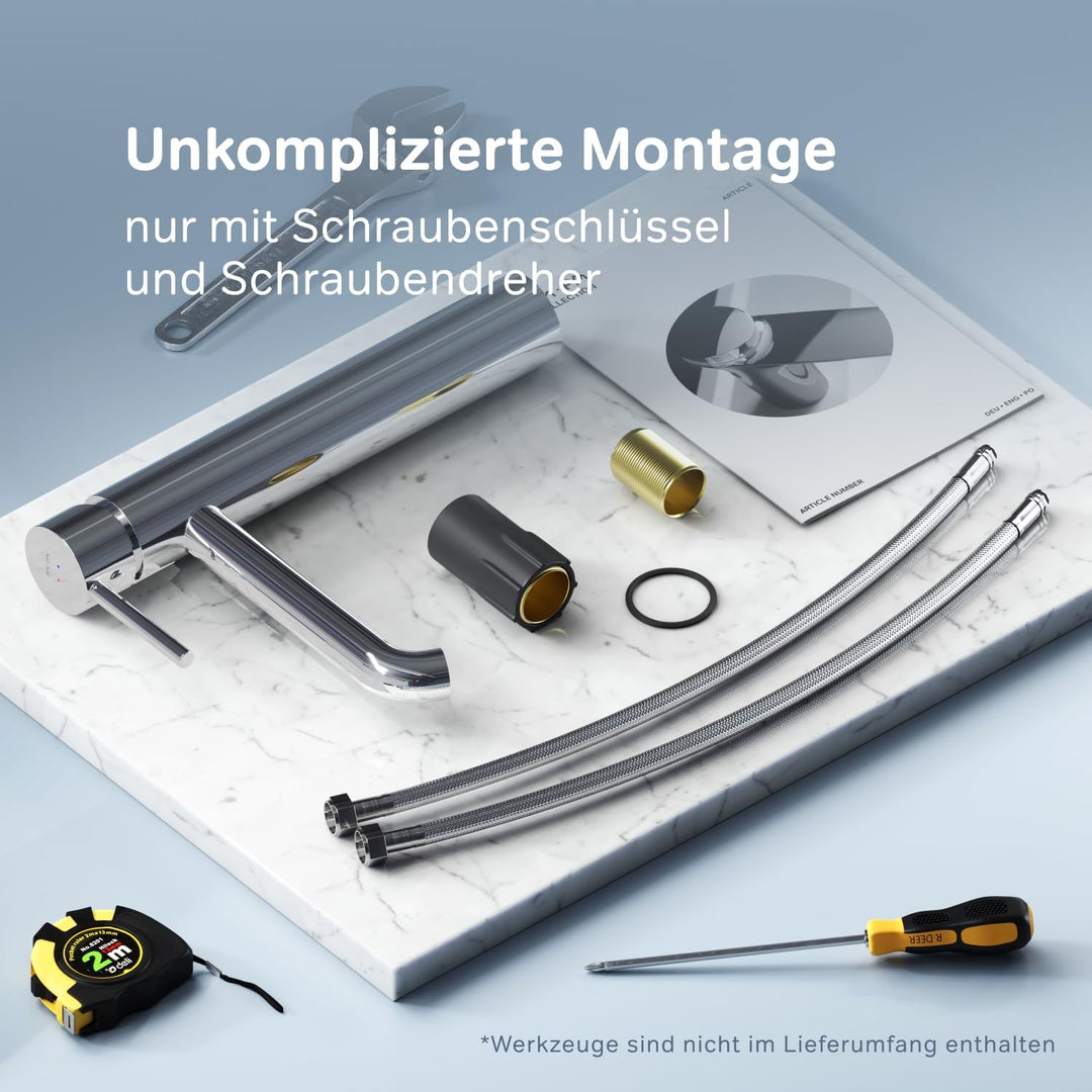 Wasserhahn Bad Hoch, Waschbecken Badarmatur, Mischbatterie Waschbecken aus Messing, Waschtischarmatu