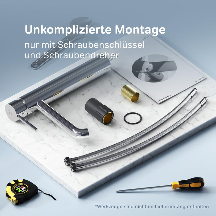 Wasserhahn Bad Hoch, Waschbecken Badarmatur, Mischbatterie Waschbecken aus Messing, Waschtischarmatu