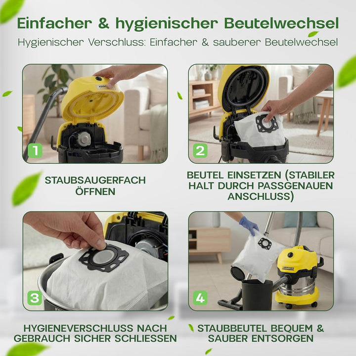 10 Staubsaugerbeutel passend für Einhell TC-VC 18, 1812, 1815, 1820, 1825, Swirl KA4.0-6.0, mehrlagi