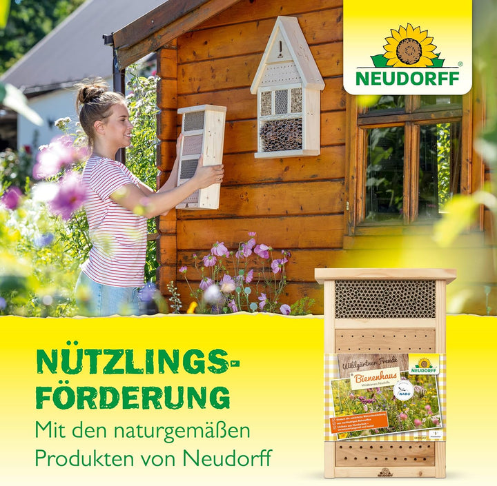 Neudorff Wildgärtner Freude Insektenhotel als Nist- und Überwinterungshilfe für Wildbienen, Marienkä