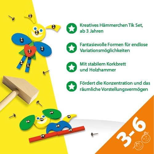 SES Hamertje Tik Fantasie (00926), Kreatives Bastelset, für Kinder ab 3 Jahren