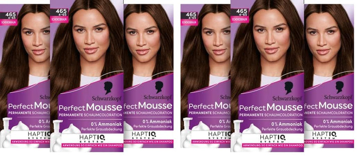 Schwarzkopf Perfect Mousse Permanente Schaumcoloration 465/4-65 Schokobraun (93 ml), Haarfarbe mit p