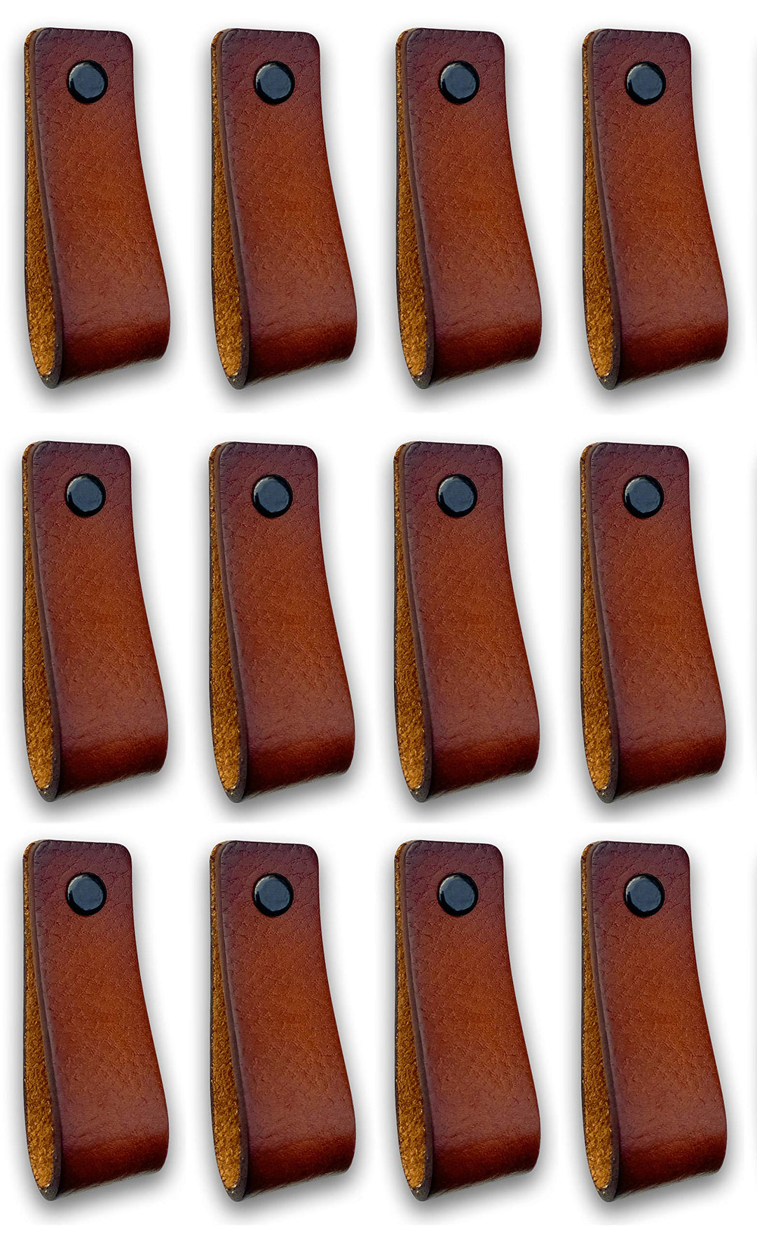 Brute Strength - Ledergriffe für Möbel - Cognac - 12 Stück - 16,5 x 2,5 cm - Schrankgriff, Türgriff
