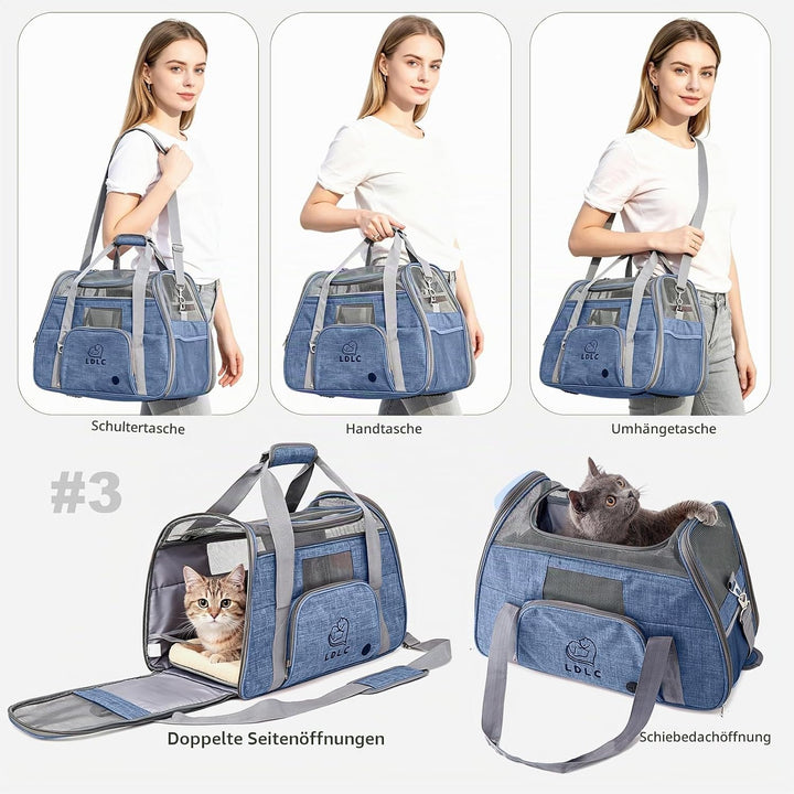 PETCUTE Hundetransportbox,Atmungsaktive Katzen Tragetasche Katze transportbox Tragetaschen mit Weich