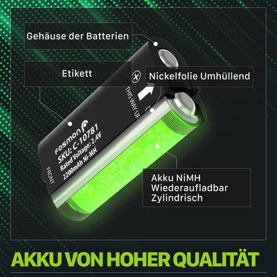 Fosmon - Dual-Ladegerät Für Xbox Controller, Wird mit 2 x 2200mAh Akkus Geliefert | 5280mWh Schnelll