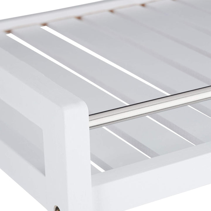 Relaxdays Servierwagen Bambus, 3 Ablagen, 360° drehbare Rollen, Edelstahl-Stangen, Küchenwagen, HBT: