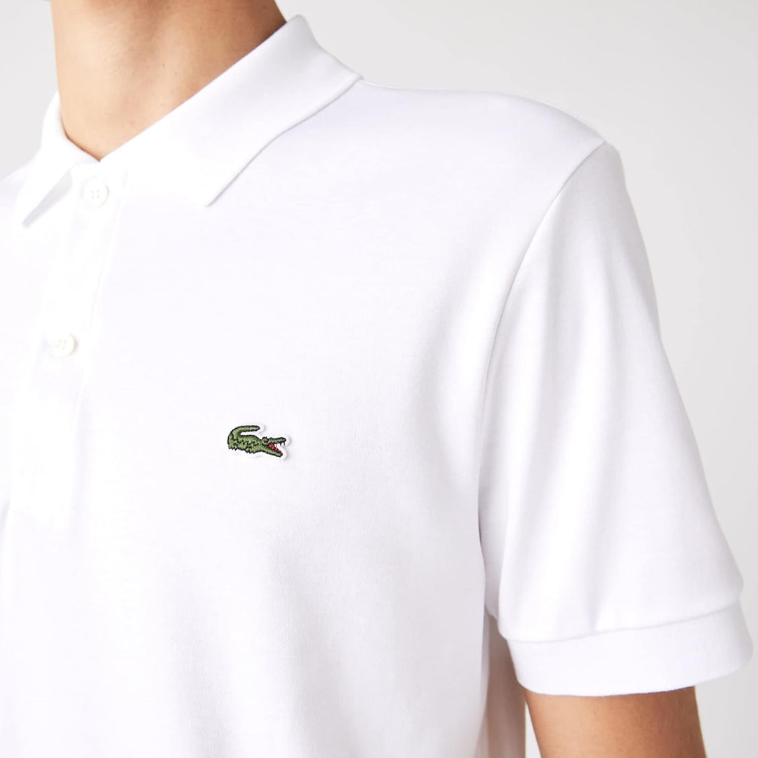 Lacoste Herren Polo-Shirt Kurzarm DH2050, Männer Polo-Hemd,2 Knopf,Regular Fit S White (001), S Whit