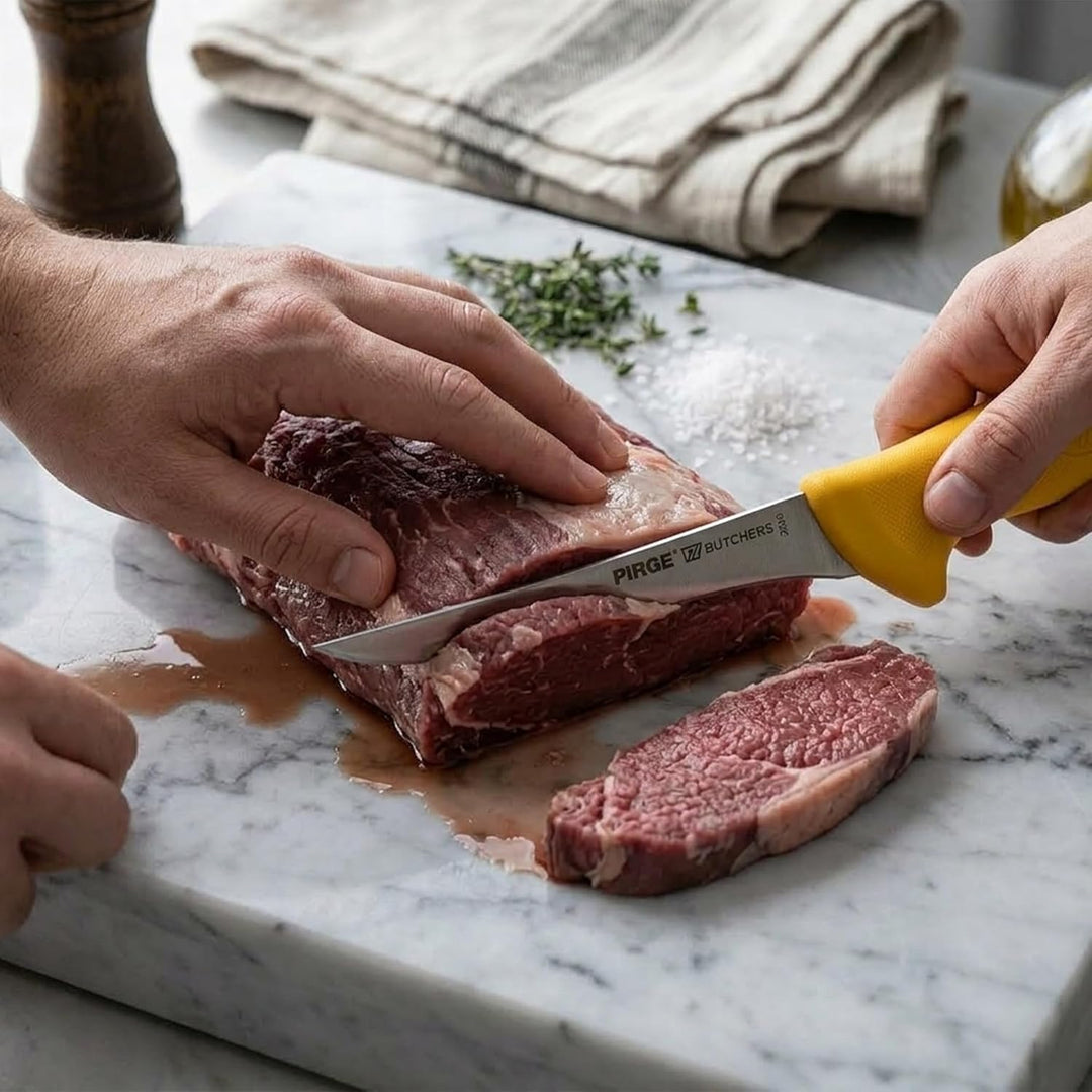 Pirge Butcher's Ausbeinmesser Profi Messer 10 cm Gelb Schlachtermesser - Fleischermesser - Stechmess