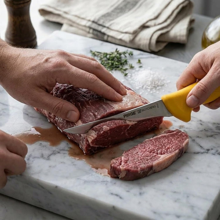 Pirge Butcher's Ausbeinmesser Profi Messer 10 cm Gelb Schlachtermesser - Fleischermesser - Stechmess