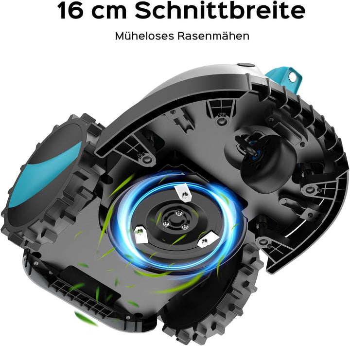 V100 Mähroboter ohne Begrenzungskabel, mit Vision-Navigation, Hindernisvermeidung(150 Arten), 4,0 Ah