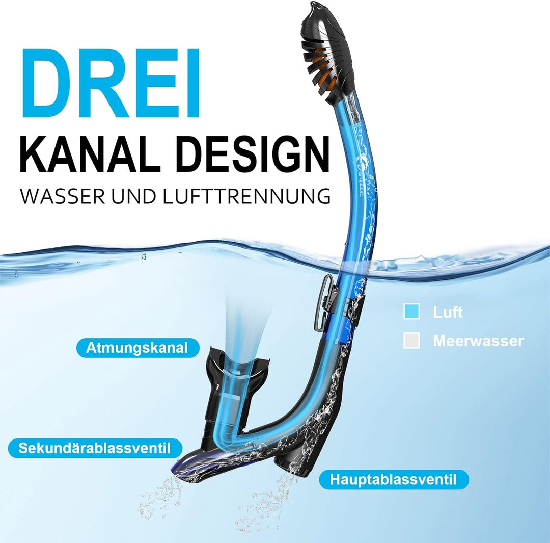 Dorlle Schnorchelset, Neu Verbesserte Panorama Schnorchelmaske, wasserdichte Tauchmaske Anti-Fog Ant