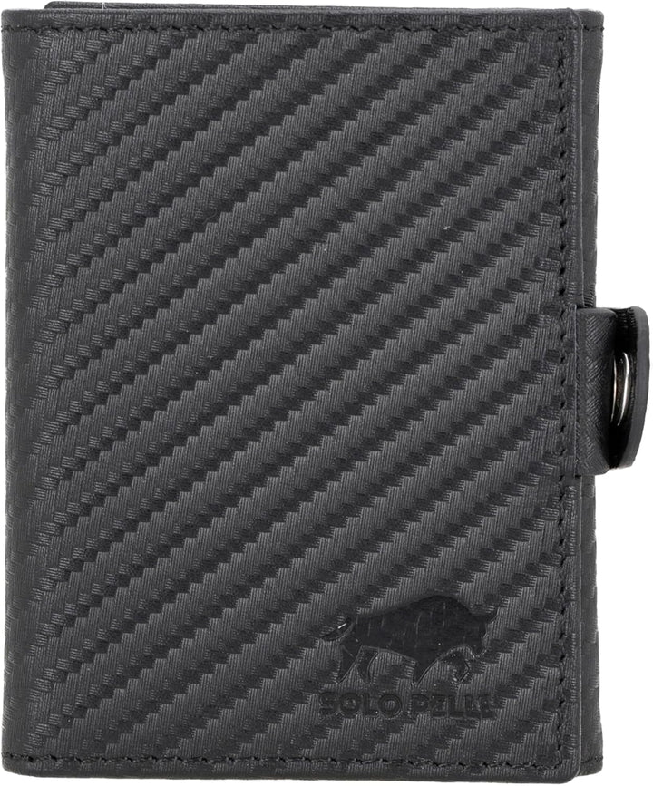 Solo Pelle NEU Slim Wallet mit Münzfach [12 Karten] Slimwallet Riva [RFID-Schutz] Kartenetui mit Mün
