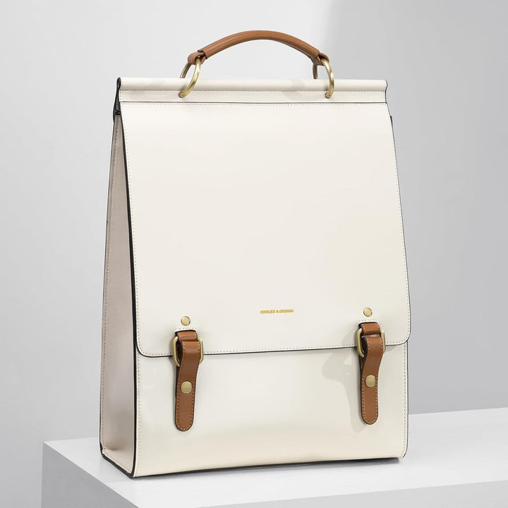 Cnolés Business Rucksack Damen Leder Eleganter Daypack Wasserdicht Damen Rucksackhandtaschen Rücksac