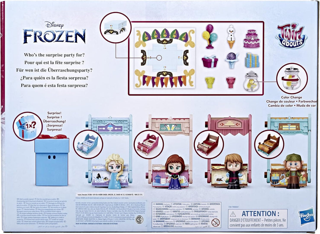 Frozen Disney 2 Twirlabouts Surprise Celebration Spielset, 5 Puppen, 4 wandelbare Schlitten, 12 Zube