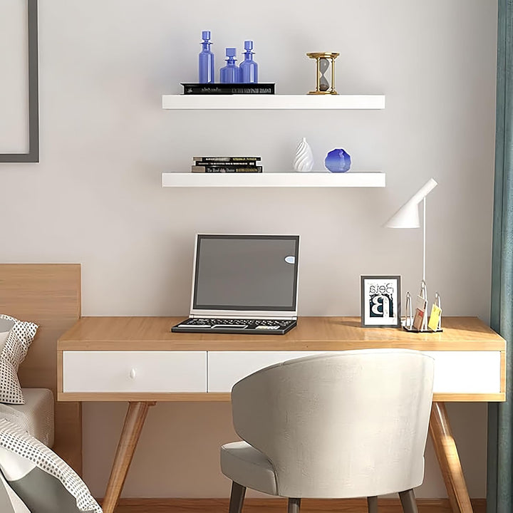 EUGAD Wandregal Wandboard 2er Set Hängeregal Holz Board Modern Weiss 30x23x3,8cm 0086QJ-2 Weiss 30 c