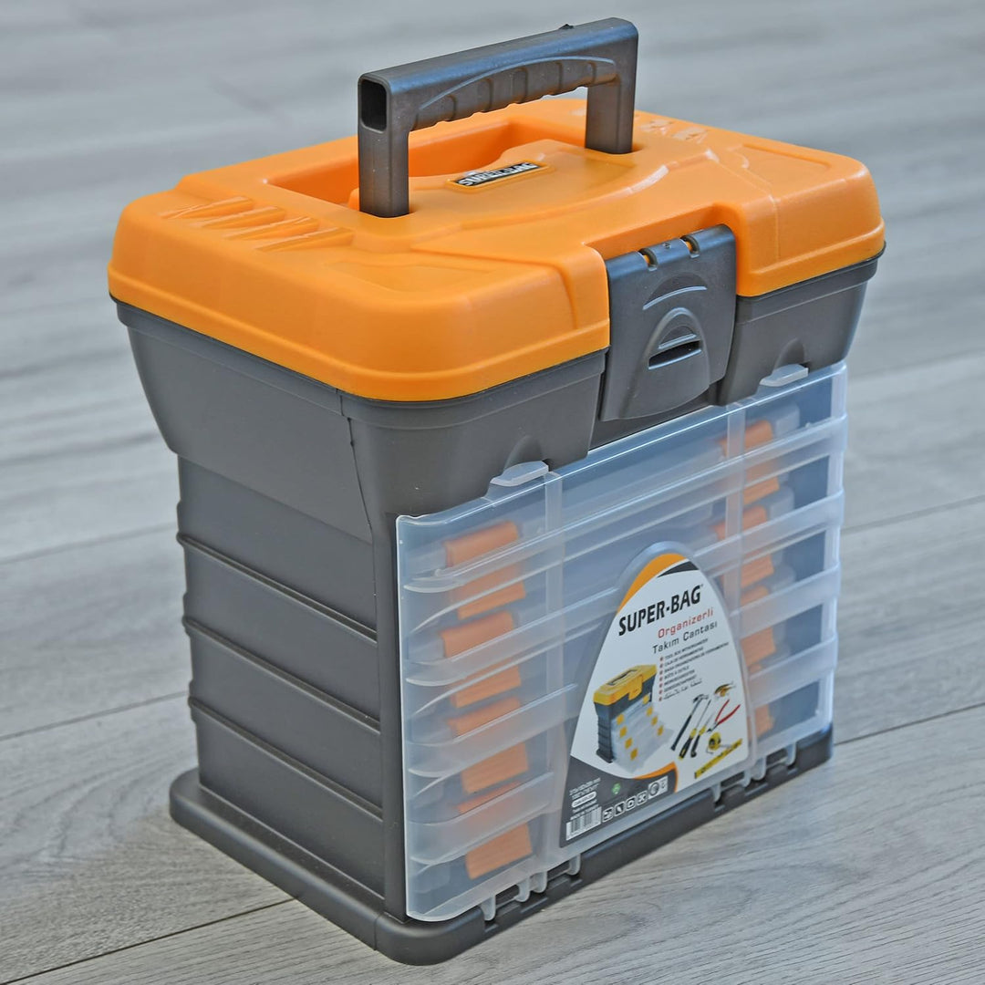 Werkzeug Organizer Koffer mit 4 Sortimentskasten Sortierbox Kleinteilkoffer SET Werkzeugkoffer Sorti