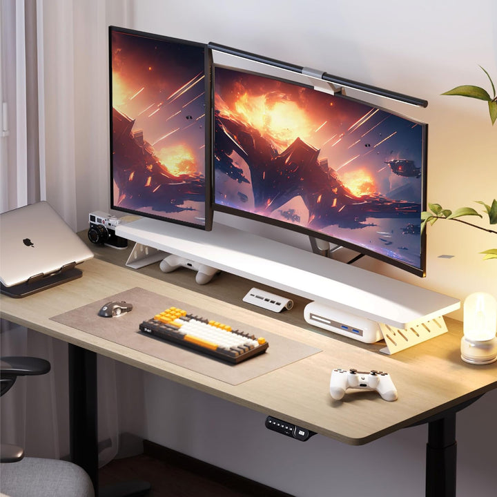 Fenge Dual Monitorständer mit Modernen Metallfüssen Multifunktionaler Bildschirmständer für Computer