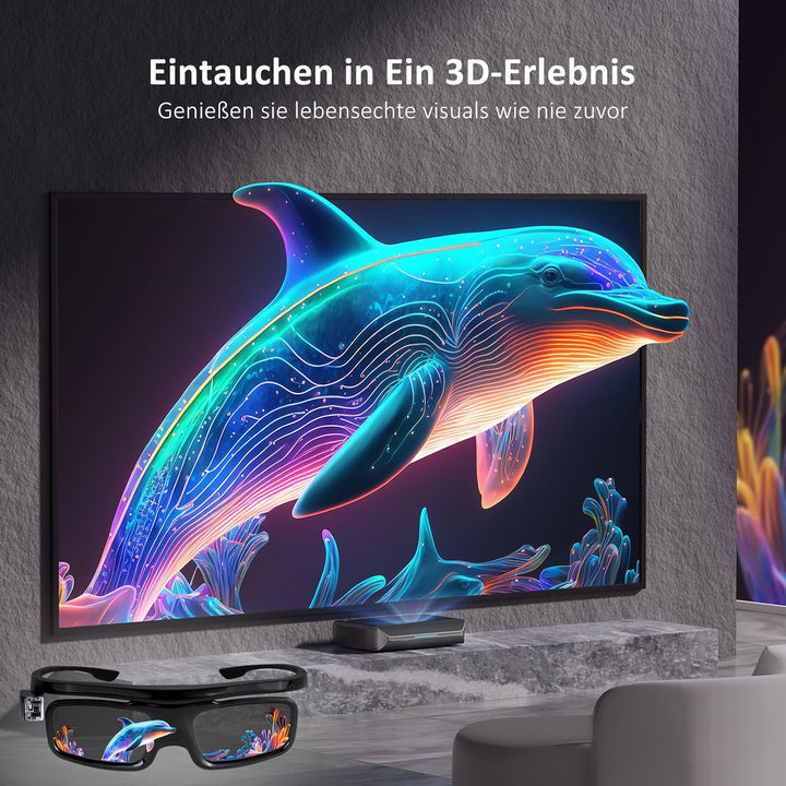 NexiGo DLP-Link 3D-Brillen, wiederaufladbare 3D-Aktiv-Shutter-Brillen kompatibel mit Aurora, Aurora
