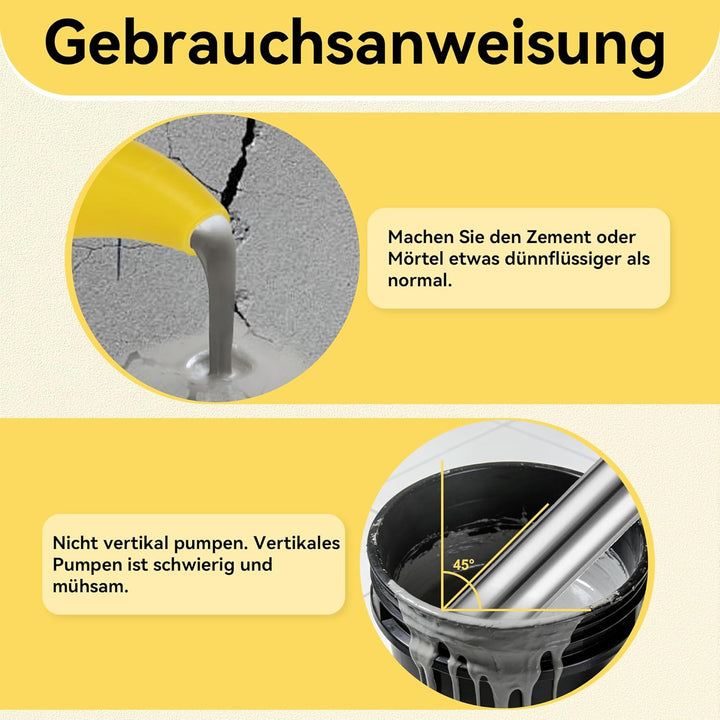 Edelstahl Mörtelspritze mit 5 Düsen, Einfach zu bedienendes Set mit Düsen, Ersatz-Dichtkopf & Handsc