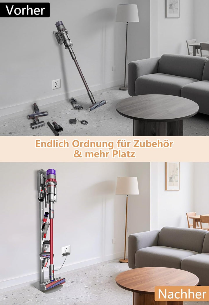 Staubsauger Ständer – Kompatibel mit Dyson Gen5, V15, V12, V11, V10, V8, V7, V6 Silber, Silber