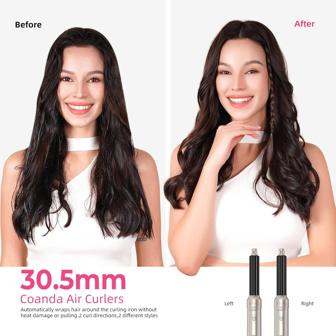 Atopskins 6 in 1 Hairstyler & Haartrockner Set| Pro Air Styler Set, 1000W Rundbürstenföhn,Air Curler