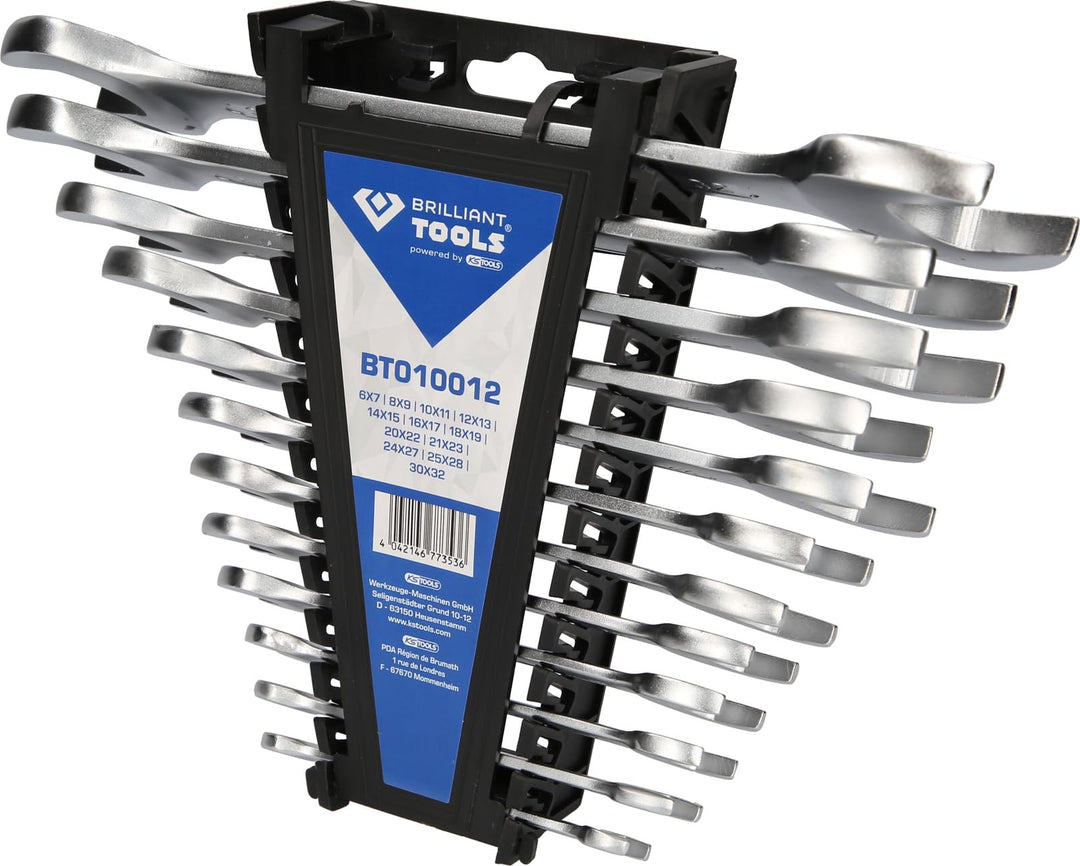 BRILLIANT TOOLS BT010012 Doppel-Maulschlüssel-Satz, 12-tlg [Powered by KS TOOLS] 12-tlg., 12-tlg.