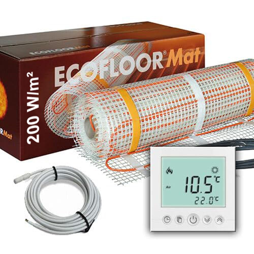 1000 Watt PREMIUM Fussbodenheizung elektrisch Fliese Bad Heizmatte Thermostat 5 m²