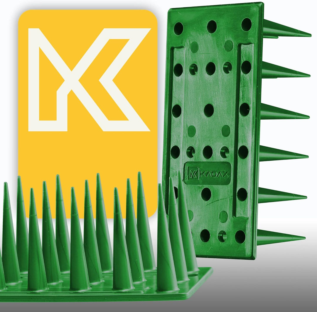 KADAX 12er Set Vogelabwehr Spikes, Kunststoff, 51x4x3,5 cm, 3-reihig, für Tauben, Katzen, Marder, Za