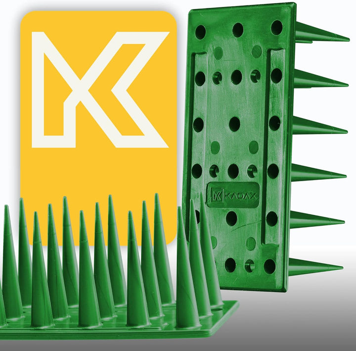 KADAX 12er Set Vogelabwehr Spikes, Kunststoff, 51x4x3,5 cm, 3-reihig, für Tauben, Katzen, Marder, Za
