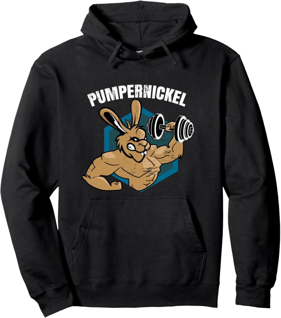 Pumpernickel Fit Fitness Gym Workout Hase Kaninchen Pullover Hoodie