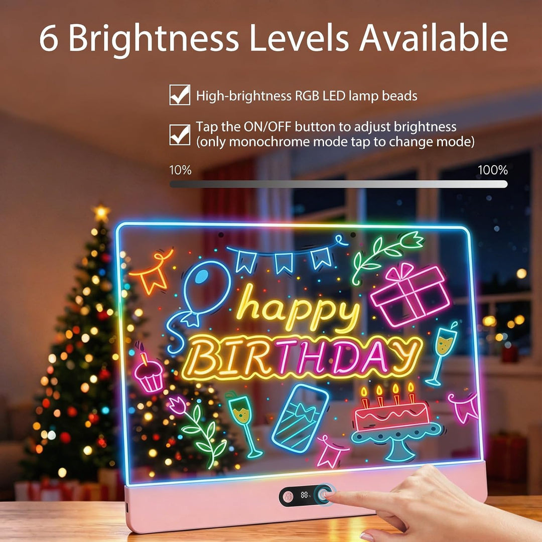 LED Zeichenbrett Wiederaufladbar mit RGB-Lichtern, 2er Pack, Weiss und Rosa, Weiss und Rosa