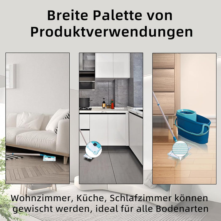 6 Stück Wischbezug Set für leifheit Clean Twist M Ergo Micro Duo, Saugfähiger Mikrofaser Bodenwische