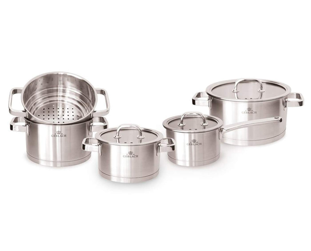 Gerlach G04-0318M-ZGB2-09PU-S1S1-01 9 Prestige Töpfe Set, 18/10 Steel, Stahl