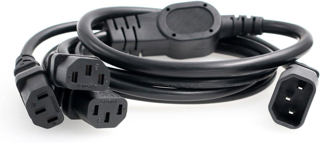 HangTon USV PDU Computer PC Stromverteilerkabel IEC320 C14 bis 3 x C13 10A 250V Verlängerungskabel (