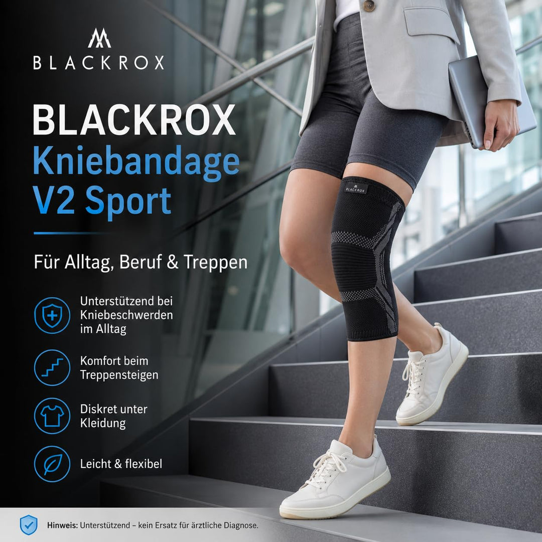 BLACKROX Kniebandage Sport Vergleichssieger Kompressions Knie Bandage, Sportkniebandage, Sport Fussb