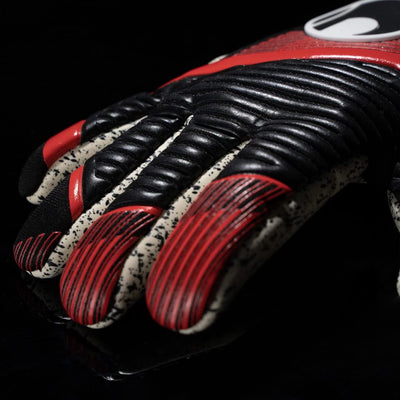 uhlsport Unisex Jugend Powerline Supergrip+ Finger Surround Fussball Torwarthandschuhe 11 schwarz/ro