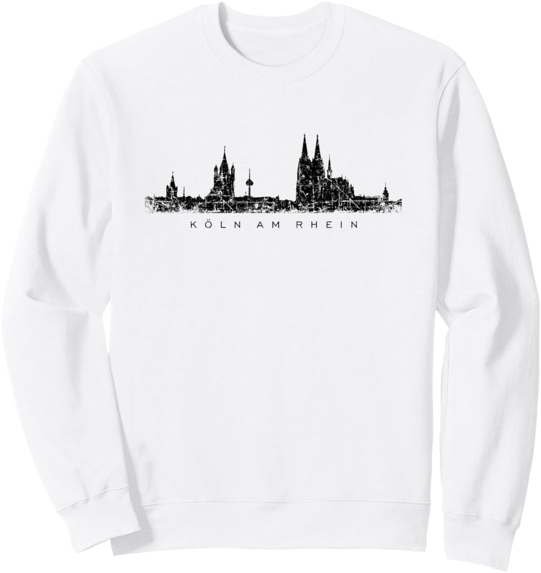 Kölner Skyline (Vintage Schwarz) "Köln am Rhein" Köln Sweatshirt